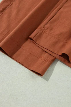 Outlet Dear-Lover Elastic Waist Pocketed Casual Straight Leg Pants Red Dahlia
