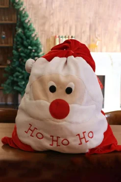 Online Dear-Lover Red HO HO HO Santa Claus Christmas Gift Bag Fiery Red