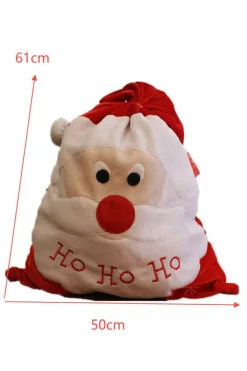 Online Dear-Lover Red HO HO HO Santa Claus Christmas Gift Bag Fiery Red