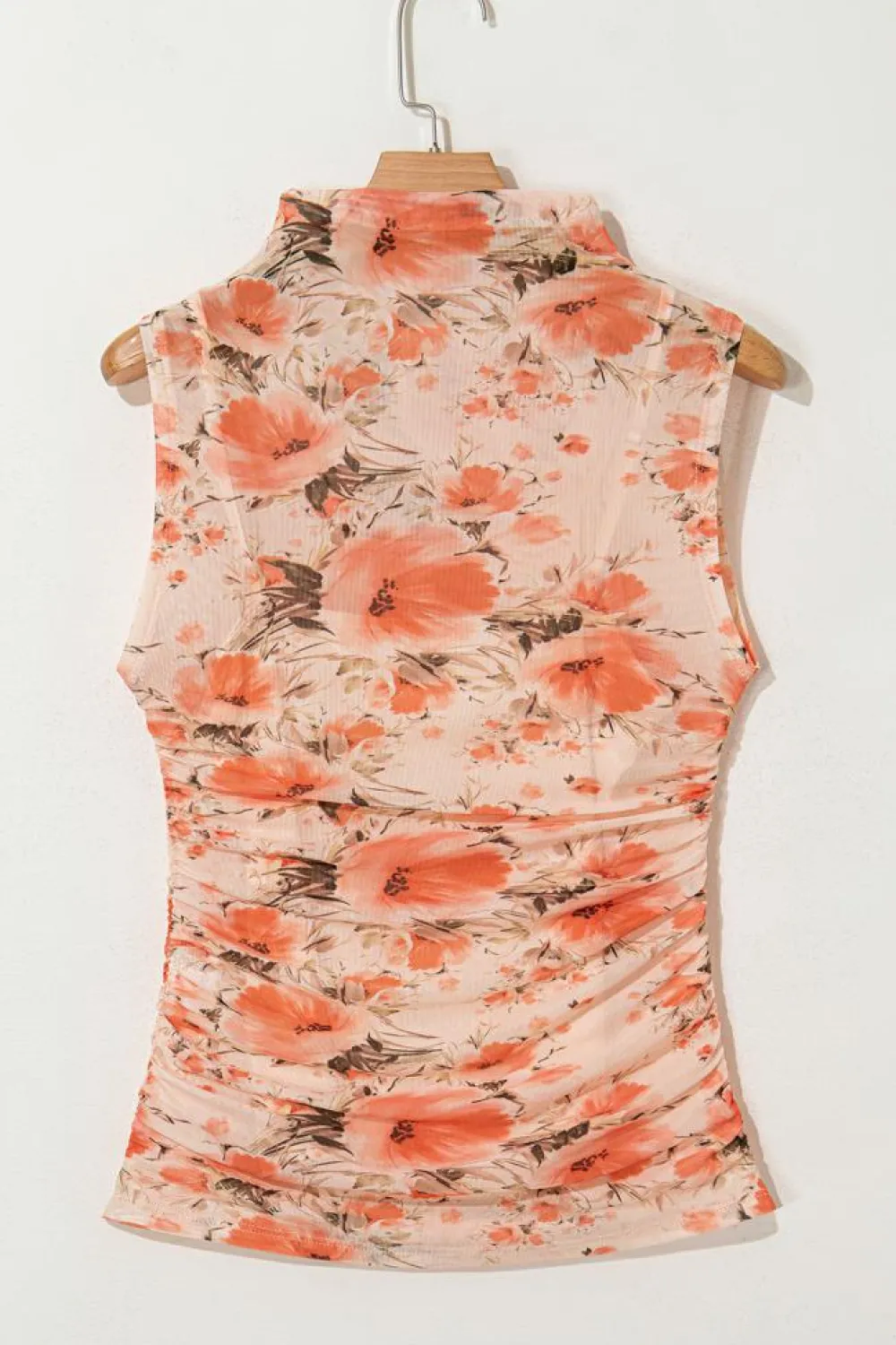 Sale Dear-Lover Mesh Floral Printed Slim Fit Tank Top Red