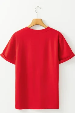 New Dear-Lover Red Nutcracker Printed Crewneck T Shirt Red-2