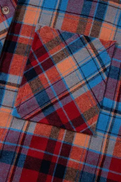 Online Dear-Lover Plaid Print Loose Vintage Shirt Red