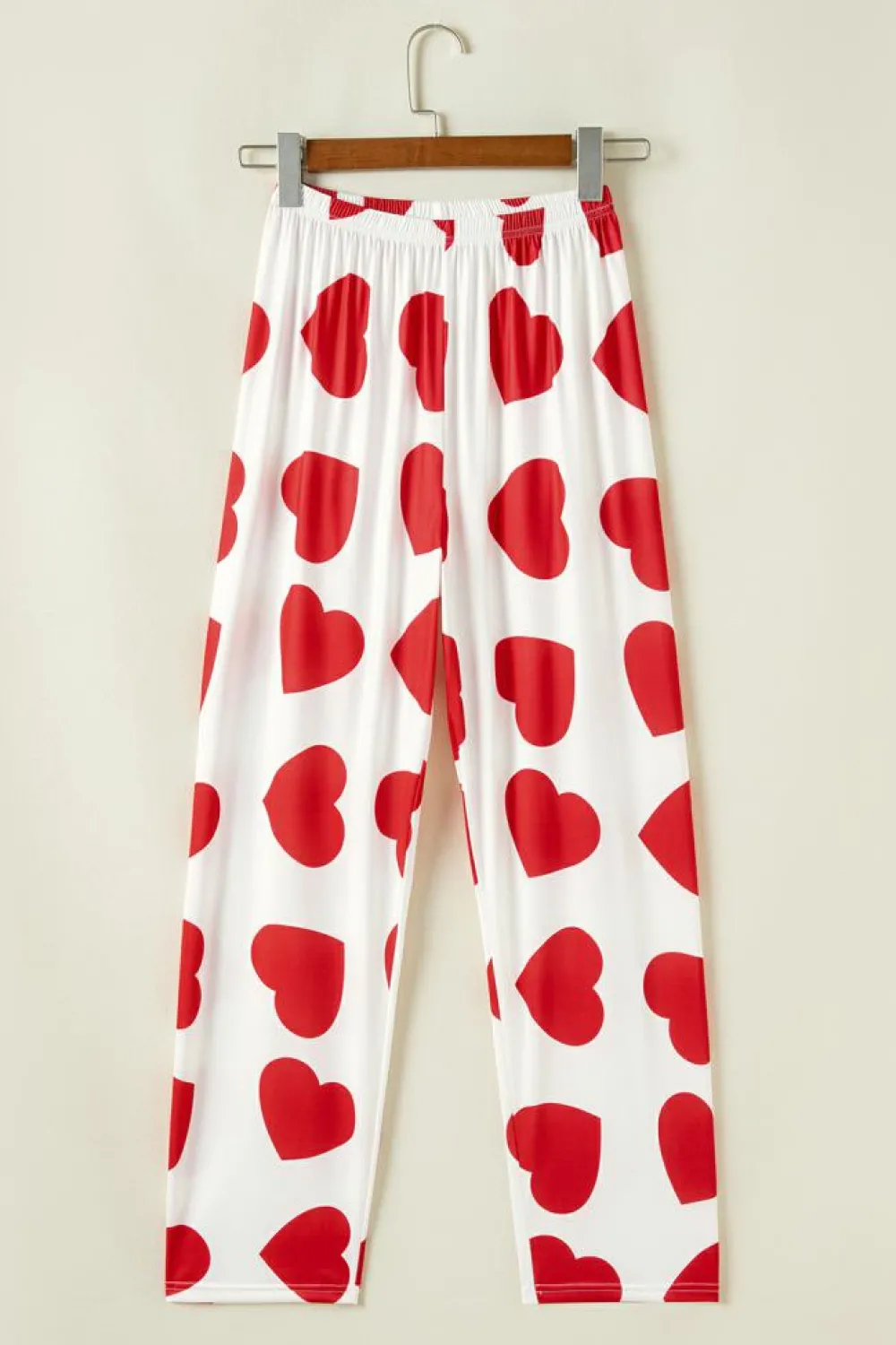 Clearance Dear-Lover Ruffled Tank Top And Heart Print Pants Lounge Set Red