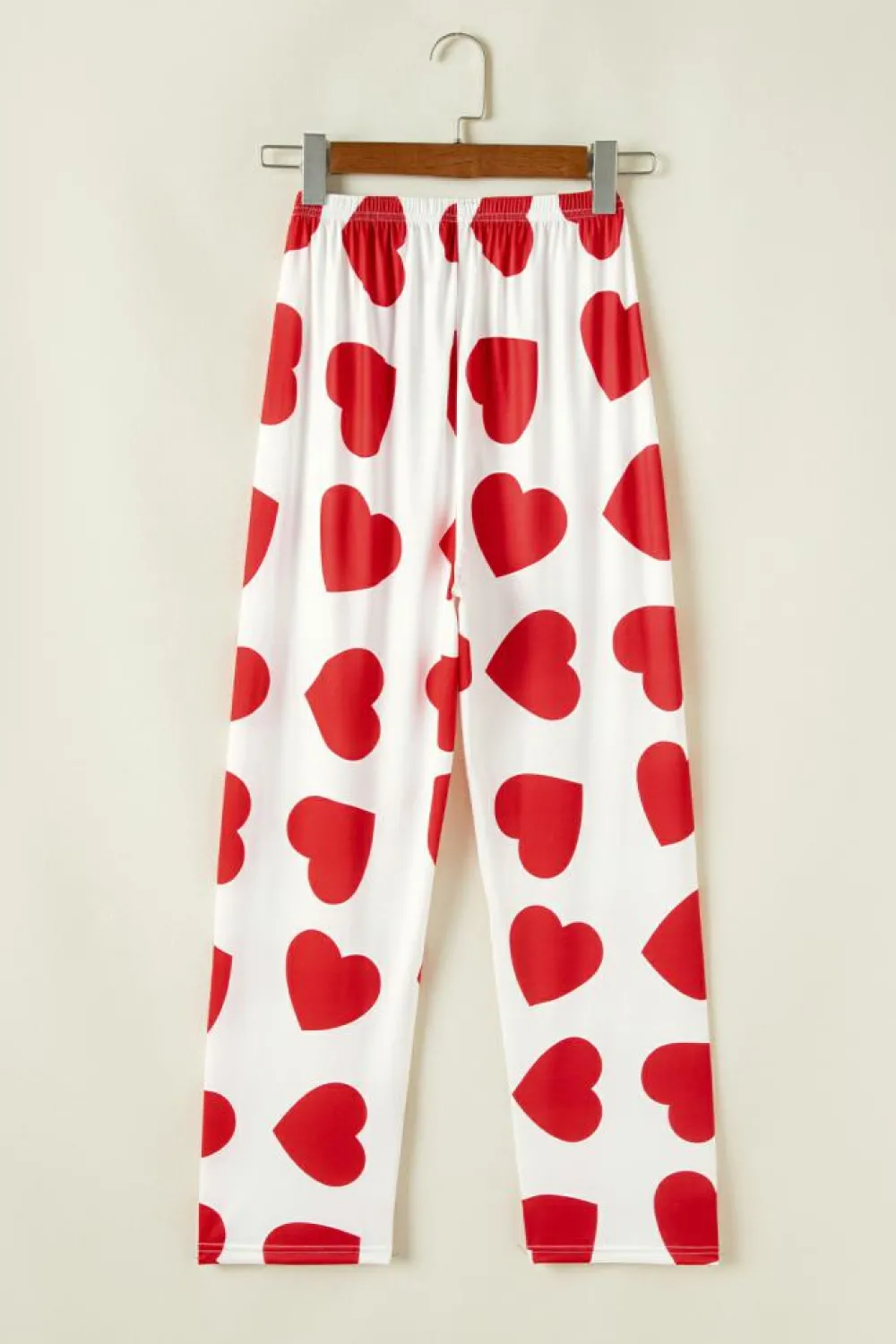 Clearance Dear-Lover Ruffled Tank Top And Heart Print Pants Lounge Set Red