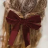 Clearance Dear-Lover Velvet Bowknot Frenchy Girl Fashion Hair Clip Red Sandalwood