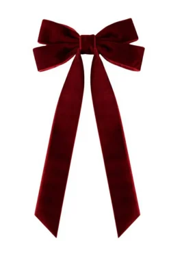 Clearance Dear-Lover Velvet Bowknot Frenchy Girl Fashion Hair Clip Red Sandalwood