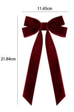 Clearance Dear-Lover Velvet Bowknot Frenchy Girl Fashion Hair Clip Red Sandalwood