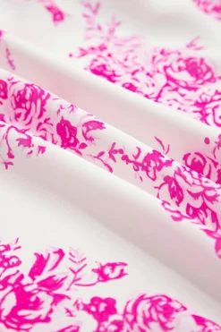 New Dear-Lover Boho Floral High Waist Ruffle Split Maxi Skirt Rose