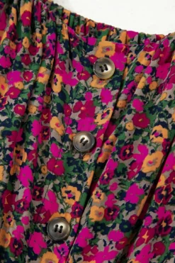 Sale Dear-Lover Boho Frilled Straps Floral Tank Top Rose