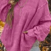 Best Dear-Lover Exposed Seam Twist Open Back Oversized Sweatshirt Rose
