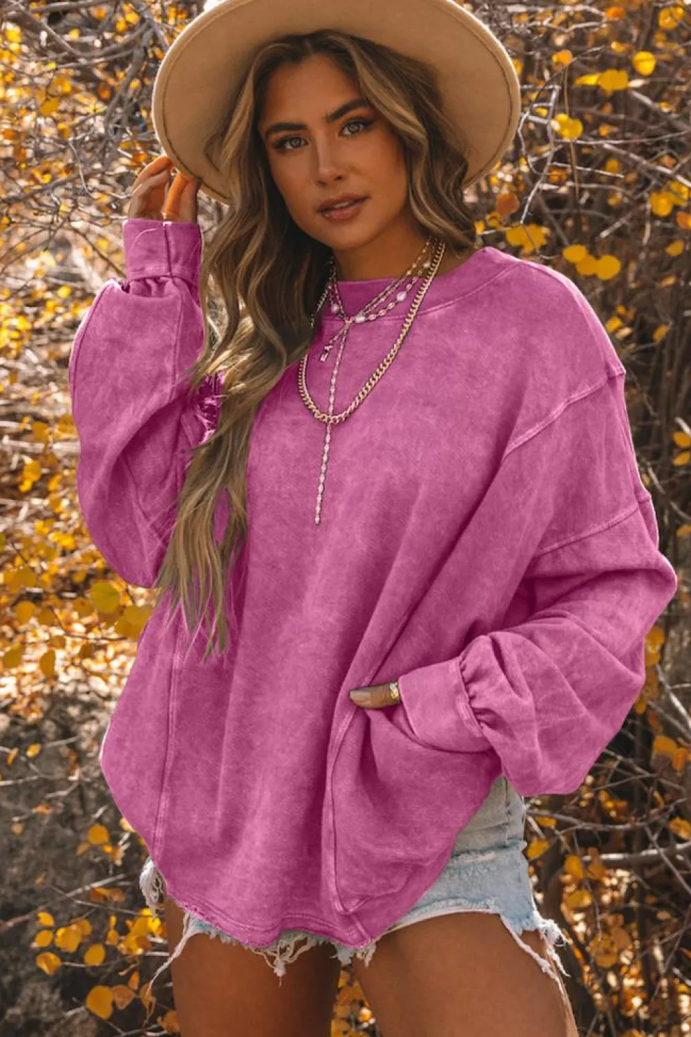 Best Dear-Lover Exposed Seam Twist Open Back Oversized Sweatshirt Rose