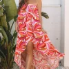 New Dear-Lover Floral High Low Bandeau Vacay Dress Rose