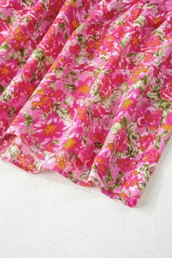 Sale Dear-Lover Floral Lace Tied Strap Empire Waist Maxi Dress Rose