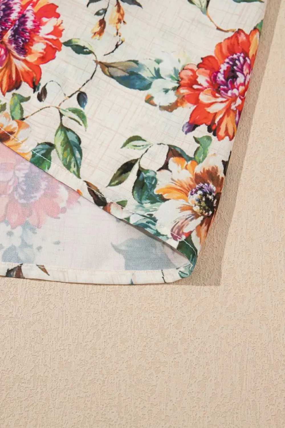 Online Dear-Lover Floral Mixed Pattern Ruffle Flutter Sleeve Buttoned Dress Rose