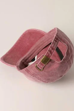 Clearance Dear-Lover Embroidered Bow Knot Denim Baseball Cap Rose Pink