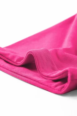 Outlet Dear-Lover Casual Plain Crew Neck Tee Rose Red