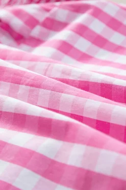 Best Dear-Lover Checkered Ruffled Sleeve Frilled Neck Blouse Rose Red