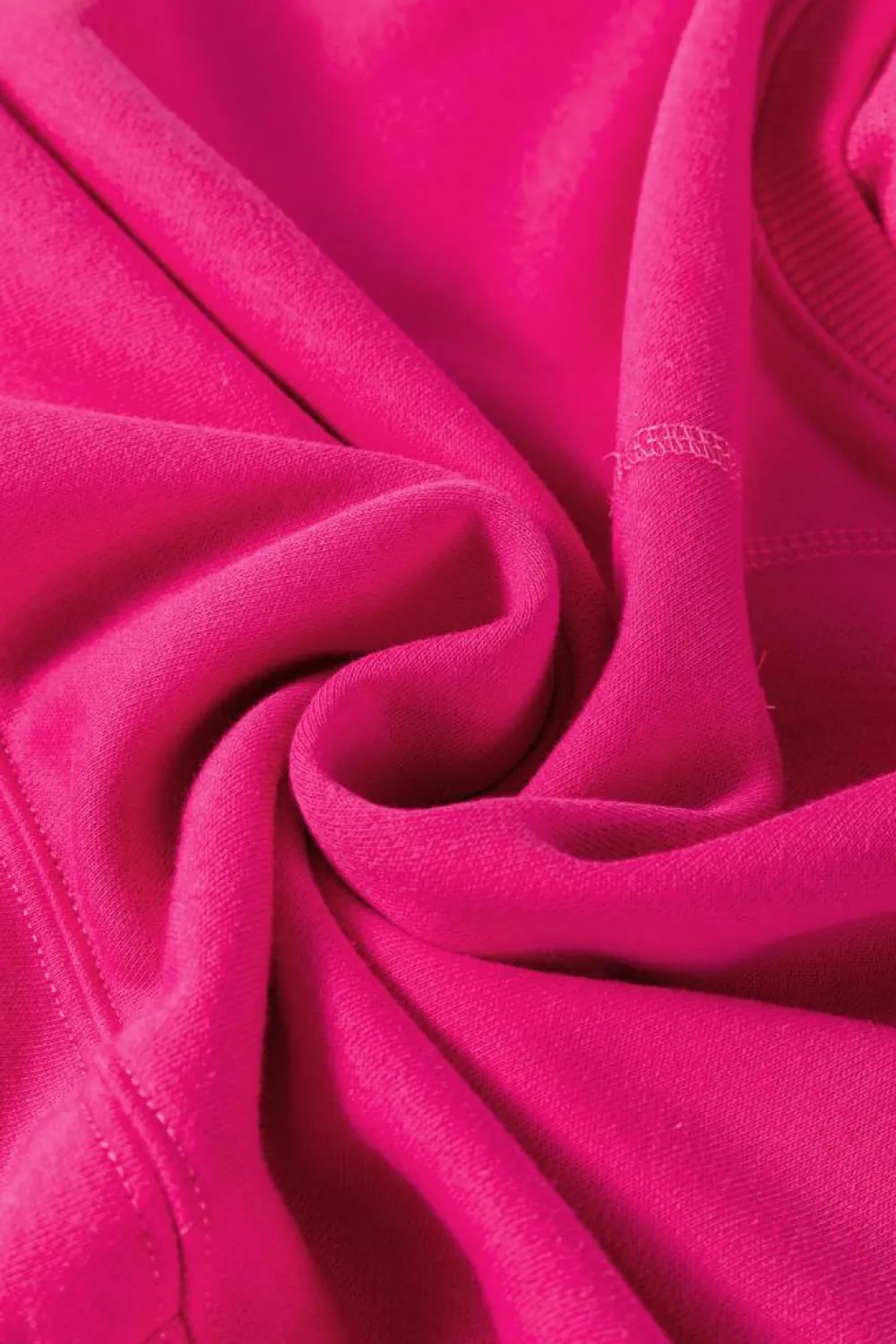 New Dear-Lover Drop Shoulder Crisscross Stitching Pocketed Loose Sweatshirt Rose Red