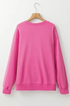 Discount Dear-Lover Floral MAMA Embroidered Graphic Pullover Sweatshirt Rose Red