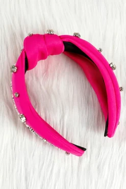Best Dear-Lover GAME DAY Rugby Football Season Diamond Knotted Headband Rose Red