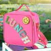 Best Dear-Lover Glitter Chenille Zipper Detachable Strap Insulated Bag Rose Red