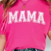 New Dear-Lover MAMA Graphic Crew Neck Tee Rose Red