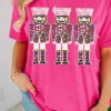 Discount Dear-Lover Nutcracker Graphic Christmas Holiday T Shirt Rose Red