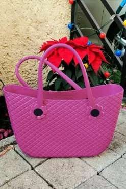 Outlet Dear-Lover Quilted Self-assembly Detachable Straps Waterproof Handbag Rose Red