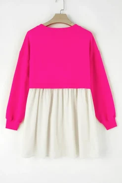 Best Dear-Lover Sweatshirt Poplin Mini Dress Rose Red