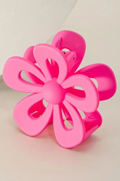 New Dear-Lover Sweet Hollowed Flower Shape Claw Clip Rose Red