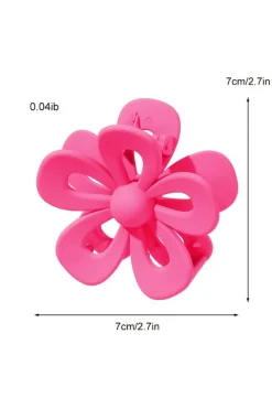 New Dear-Lover Sweet Hollowed Flower Shape Claw Clip Rose Red
