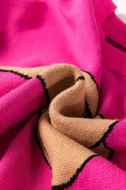 New Dear-Lover YEEHAW Cowboy Hat Drop Shoulder Oversized Sweater Rose Red