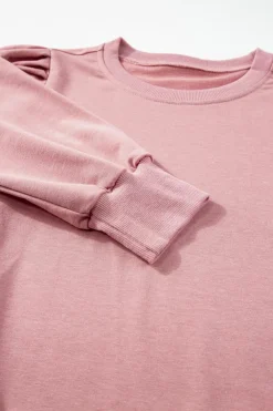 New Dear-Lover Button Tab Detail Long Sleeve Top Rose Tan