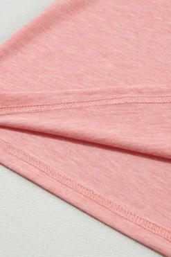 Discount Dear-Lover Fashion Petal Sleeve V Neck T Shirt Rose Tan