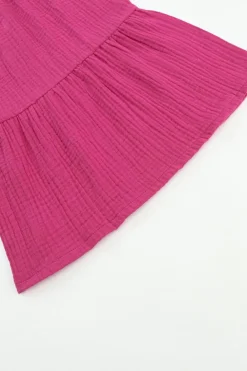 Best Dear-Lover Textured High Waist Ruffled Bell Bottom Pants Rose