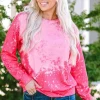 Online Dear-Lover Tie Dye Long Sleeve Pullover Sweatshirt Rose