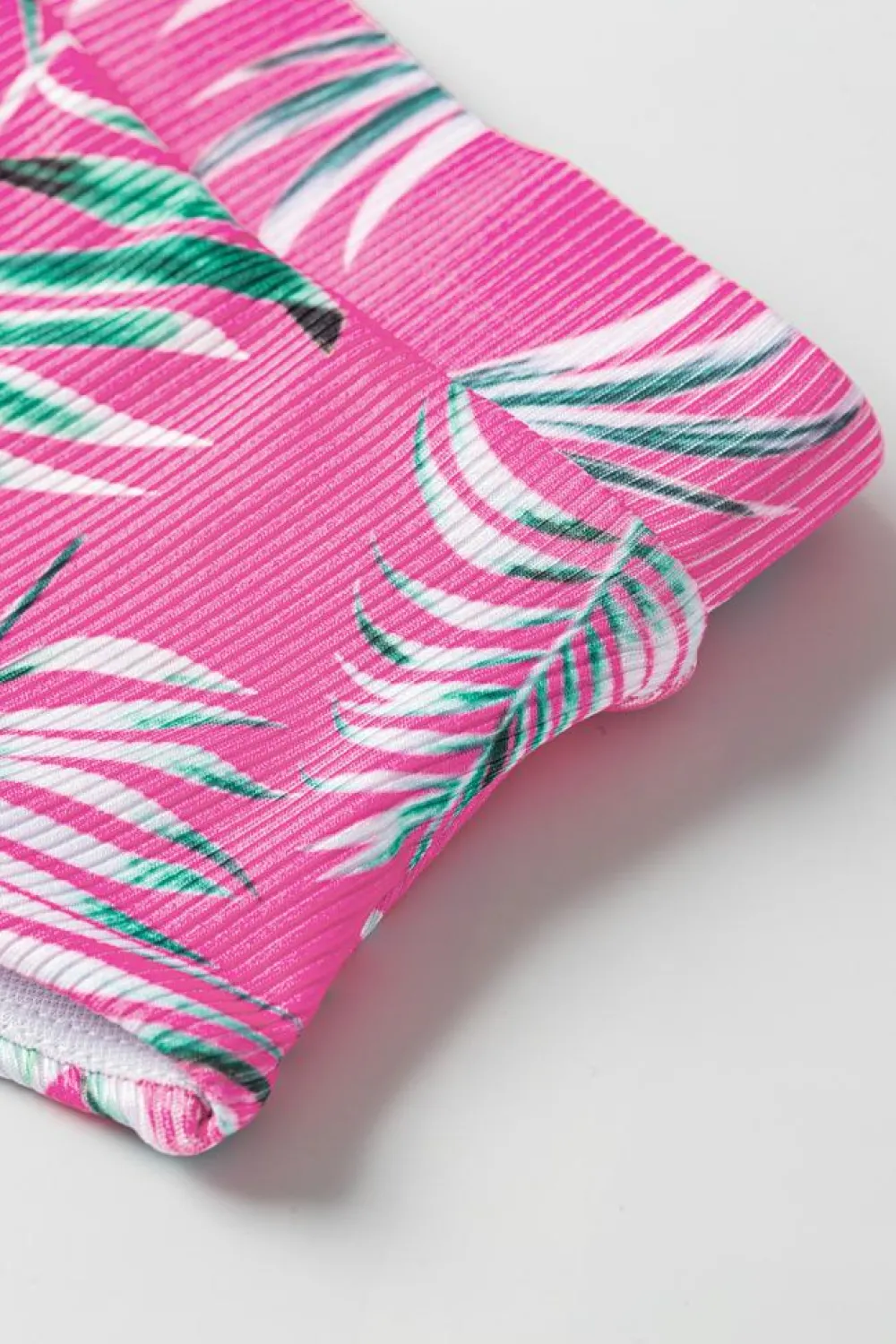 Outlet Dear-Lover Tropical Print Textured Bikini Bottoms Rose