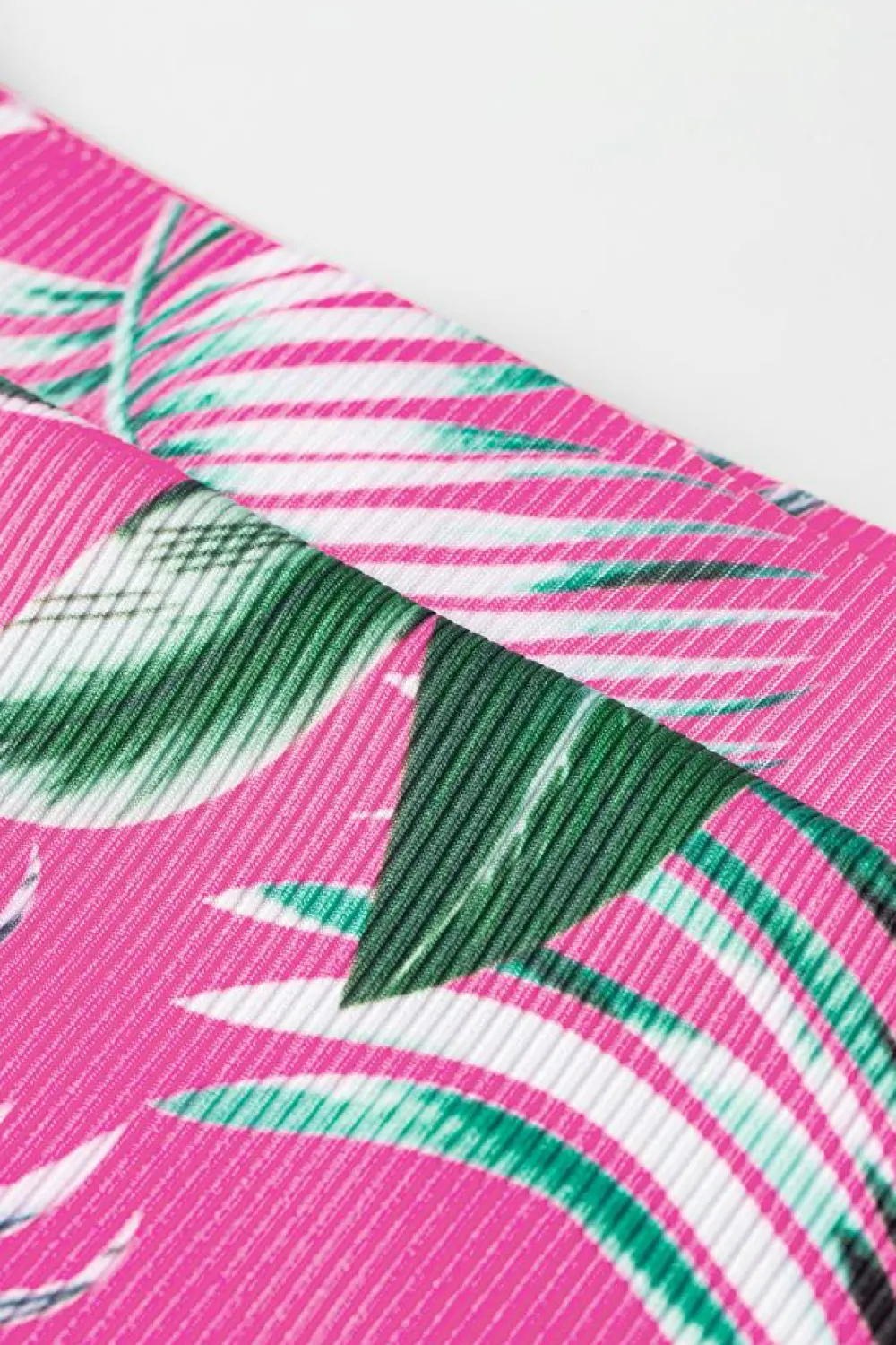 Outlet Dear-Lover Tropical Print Textured Bikini Bottoms Rose