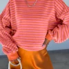 Best Dear-Lover Drop Shoulder Crew Neck Loose Sweatshirt Russet Orange