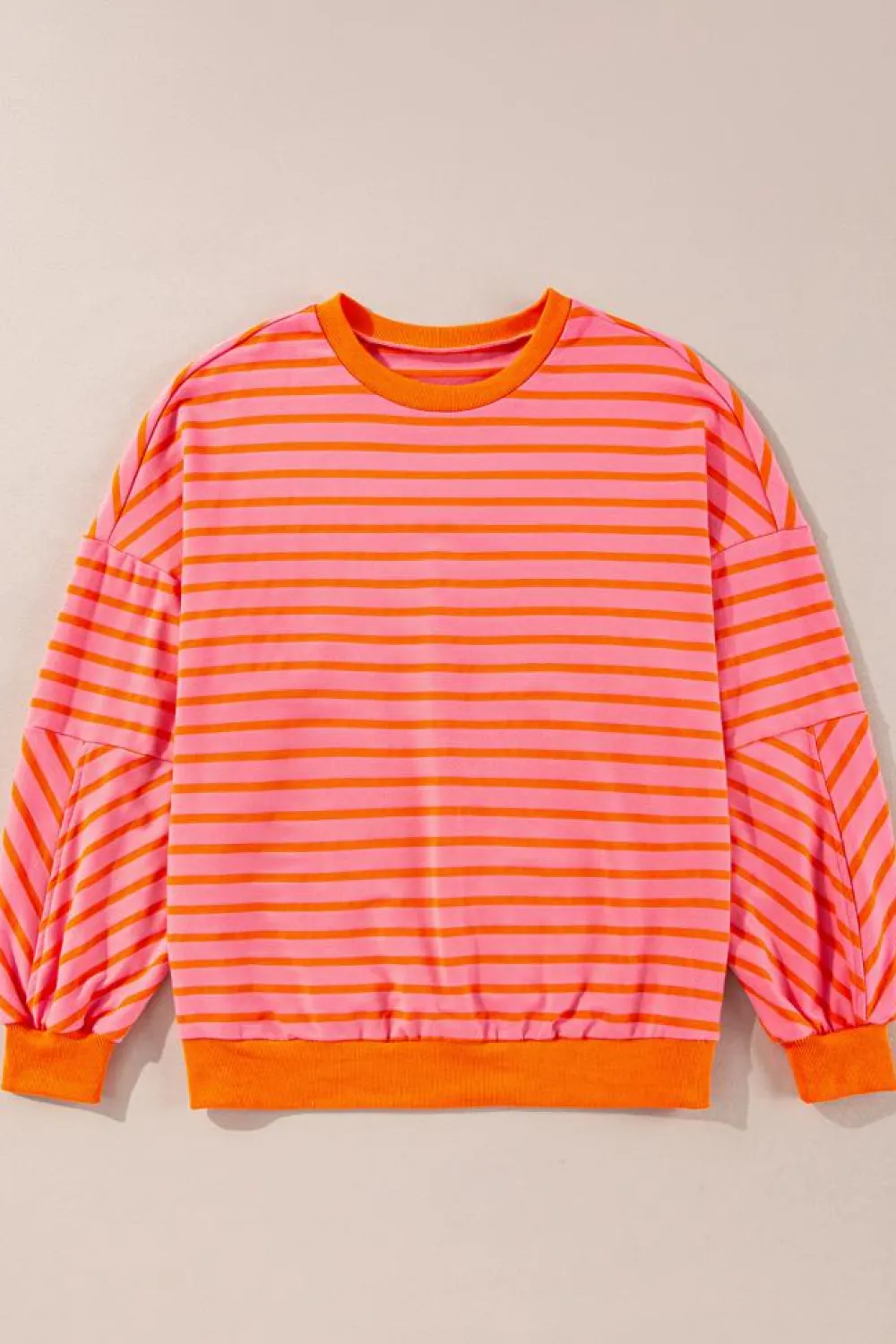 Best Dear-Lover Drop Shoulder Crew Neck Loose Sweatshirt Russet Orange