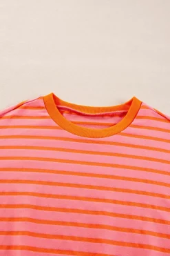 Best Dear-Lover Drop Shoulder Crew Neck Loose Sweatshirt Russet Orange