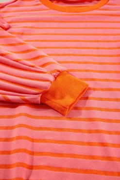 Best Dear-Lover Drop Shoulder Crew Neck Loose Sweatshirt Russet Orange