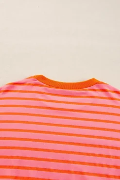 Best Dear-Lover Drop Shoulder Crew Neck Loose Sweatshirt Russet Orange