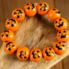 Hot Dear-Lover Halloween Pumpkin Face Beaded Bracelet Russet Orange