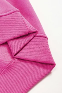 Online Dear-Lover Colorblock Patchwork Drop Shoulder Ribbed Trim Sweatshirt Sachet Pink