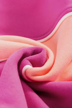 Online Dear-Lover Colorblock Patchwork Drop Shoulder Ribbed Trim Sweatshirt Sachet Pink