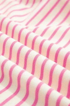 Outlet Dear-Lover Contrast Detail Striped Ruffle Short Sleeve Top Sachet Pink