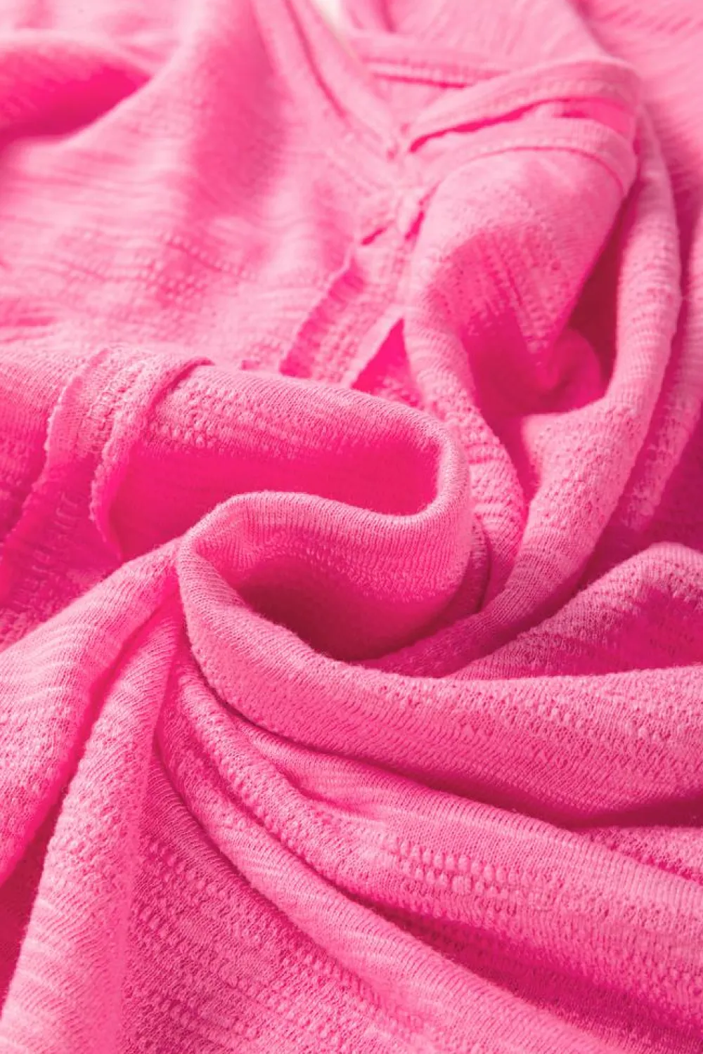 New Dear-Lover Contrast Patchwork 3/4 Sleeve V Neck Loose Blouse Sachet Pink