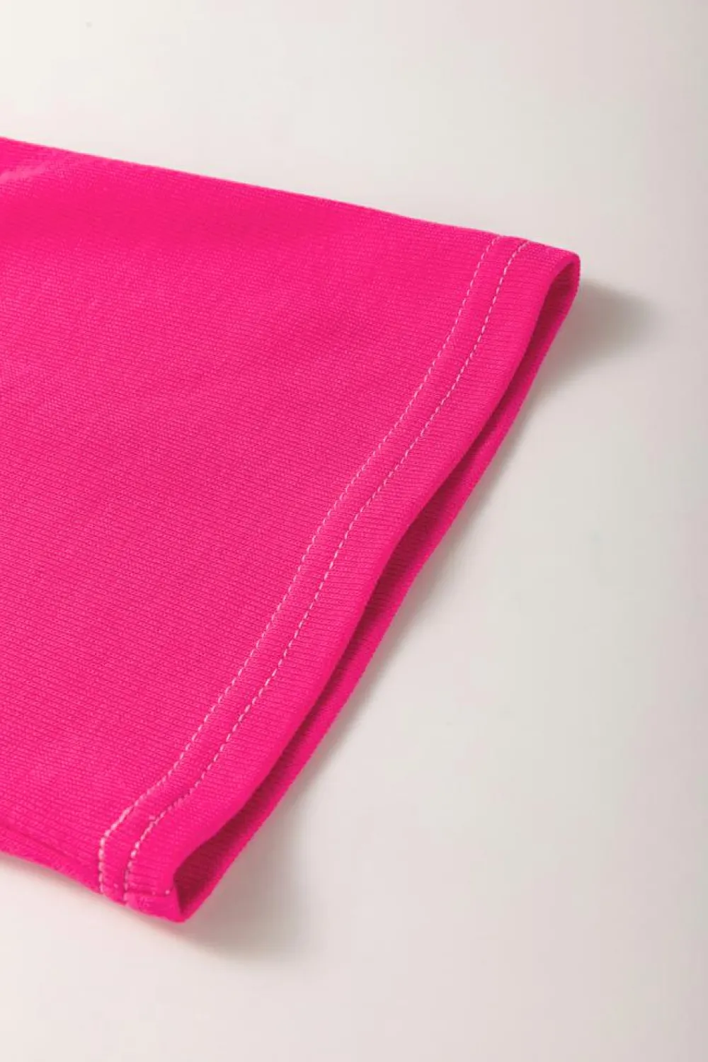 New Dear-Lover Contrast Patchwork 3/4 Sleeve V Neck Loose Blouse Sachet Pink