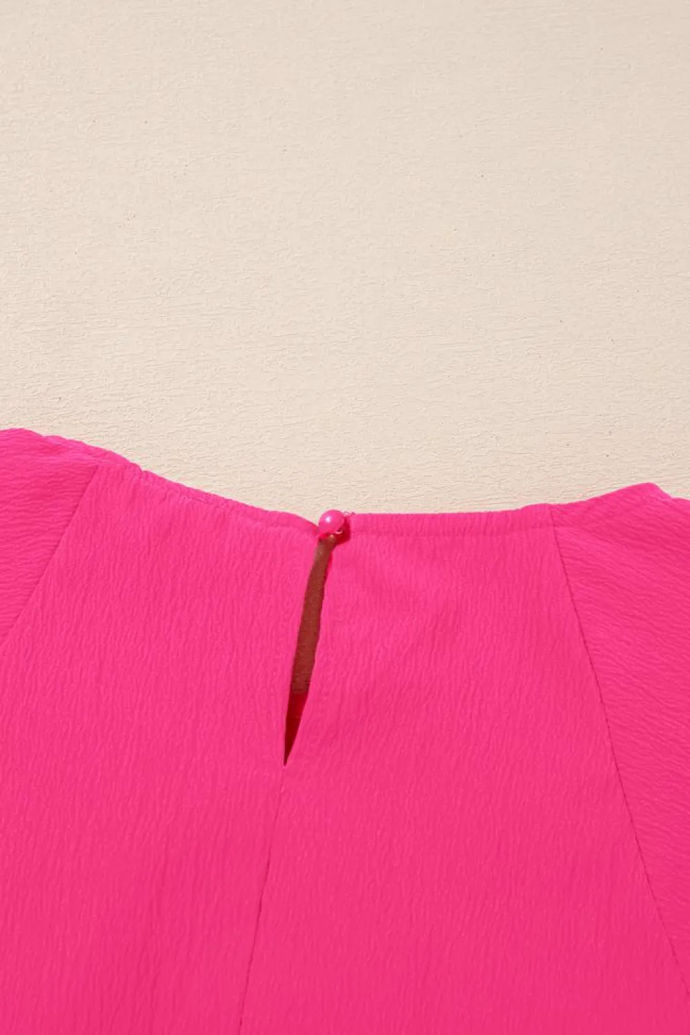 Best Dear-Lover Floral Embroidered Flutter Sleeve Pleated Neck Blouse Sachet Pink